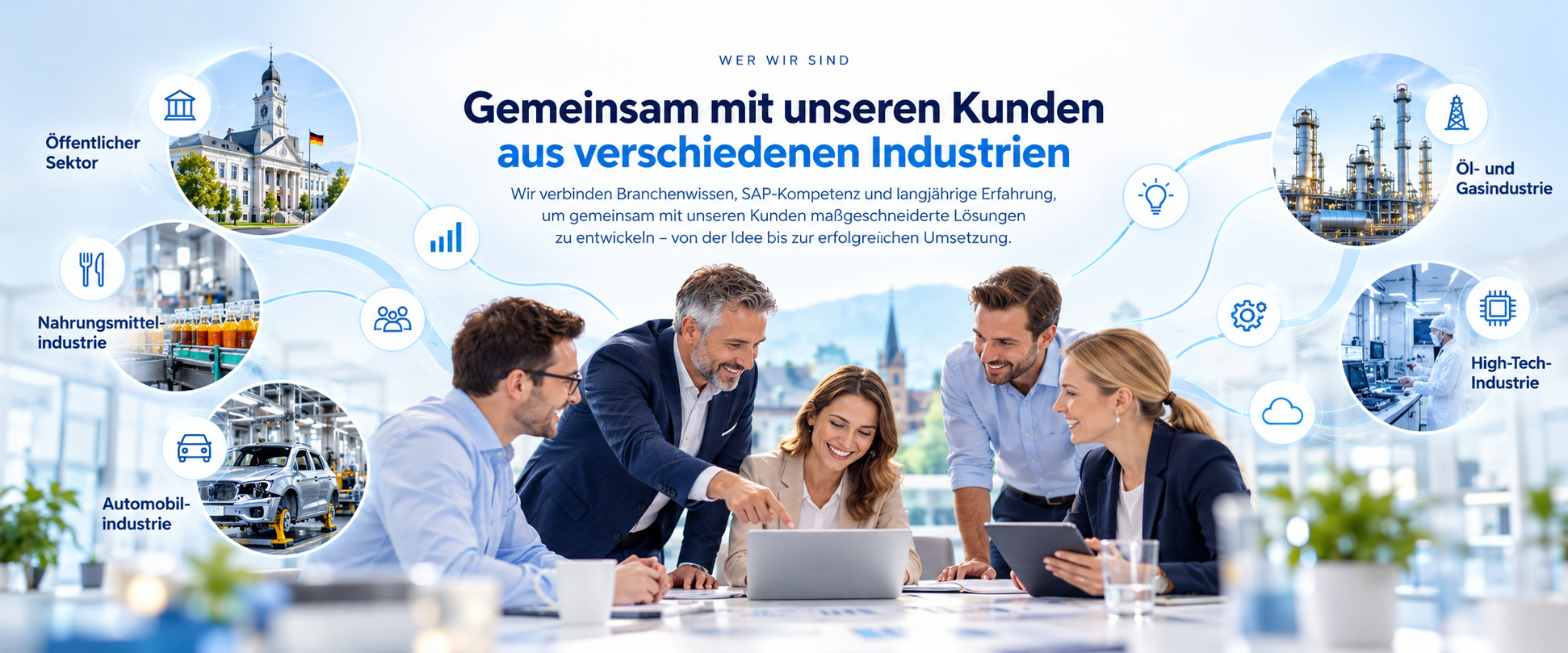 Gemeinsam mit unseren Kunden aus verschiedenen Industrien entwickeln wir maßgeschneiderte Lösungen